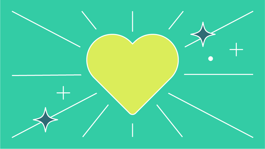 以愛心圖樣表現生活品質的插畫。